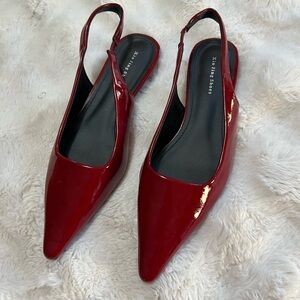 Elegant Red Slingback Flats